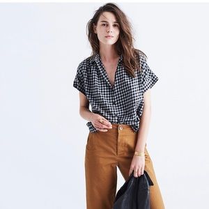 Madewell Top | Central Shirt in Gingham Check | size Small